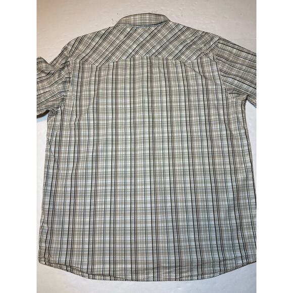 Quiksilver Shirt Men Size XL Brown Plaid Button Up Western Long Sleeve Cotton - Picture 6 of 7